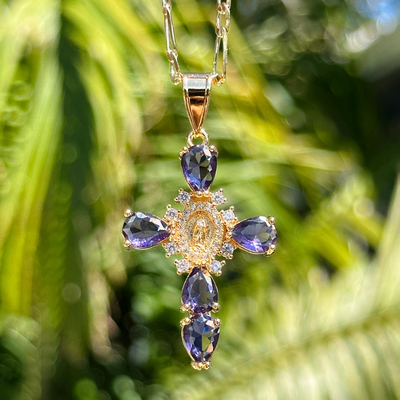 Virgin Mary Cross Necklace