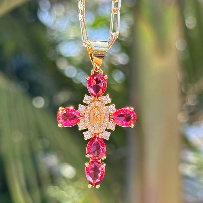 Virgin Mary Cross Necklace
