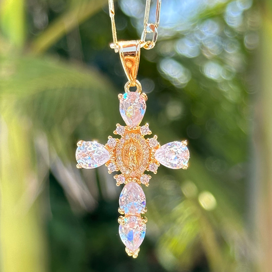 Virgin Mary Cross Necklace